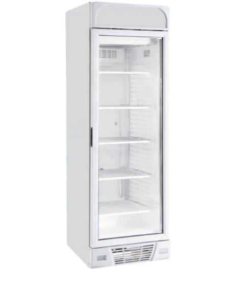 Sterling Pro BBVF372-HC Green Upright Glass Single Door Display Freezer – 382 Litres