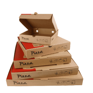 10″ Brown Printed Pizza Box 1×100