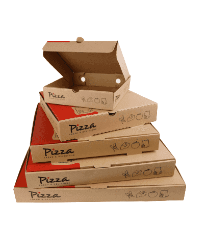 10″ Brown Printed Pizza Box 1×100