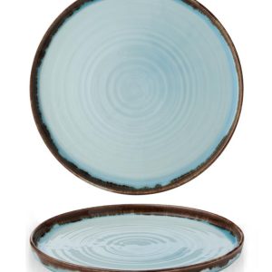Dudson Harvest Turquoise Walled Plate 26cm