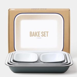 FalconHomeware Pigeon Grey Enamel Bake Set