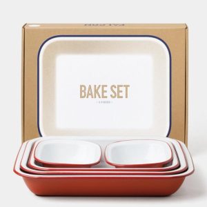 Falcon Homeware Pillarbox Red Enamel Bake Set