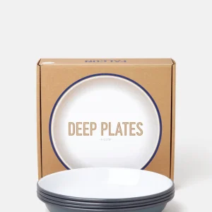 Falcon Homeware Pigeon Grey Enamel Deep Plate Set