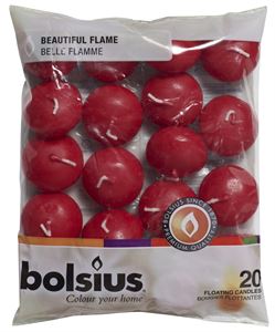 Bolsius® 5hr Floating Candles Wine Red – Set of 20