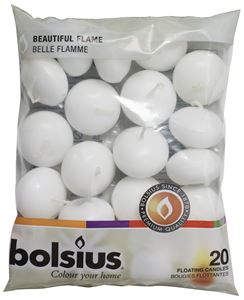 Bolsius® 5hr Floating Candles White – Set of 20
