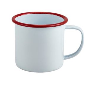 Enamel Mug – White with Red Rim