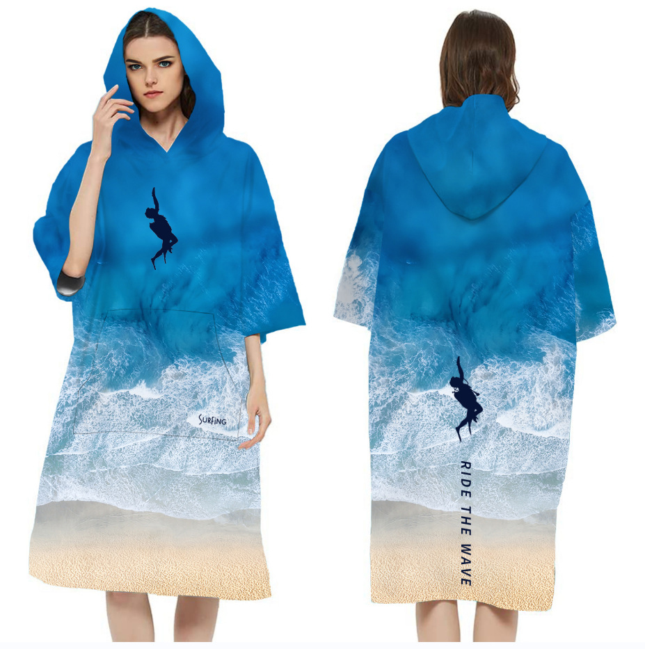 100% Microfibre Sublimation Hooded Change Towel - Image 4