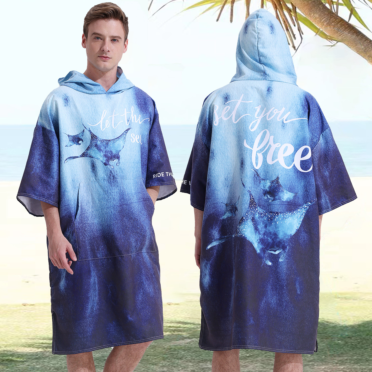100% Microfibre Sublimation Hooded Change Towel - Image 3