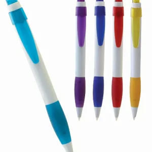 Plastic pen push action rubber grip Enzo