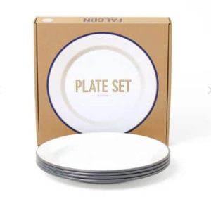 Falcon Homeware Pigeon Grey Enamel 24cm Plate Set