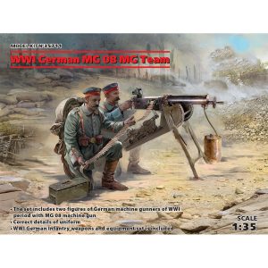 ICM WWI German MG08 MG Team with 2 Figures 1/35 Scale 35711
