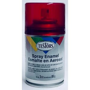 Testors Enamel Spray Paint Custom Red Transparent 3oz 1605T