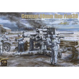 Border Model German 88mm Gun Flak36 with Six Figures Metal Box 1/35 Scale BT-013