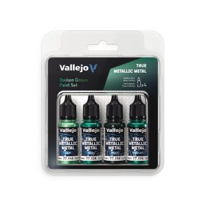 Dusken Green Paint Set True Metallic Metal Vallejo 77257
