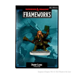 Wizkids D and D Frameworks Unpainted Miniatures Wave 1 Dwarf Cleric Female 75010 Spring Cleaning (D)