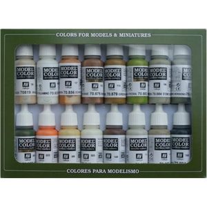 Vallejo Earth Tones Paint Set of 16 70141